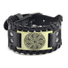 Trendy Viking Bracelet Nordic Rune Compass God Bird Charm Men's Bracelet New Fashion Leather Woven Jewelry Accessorie Party Gift
