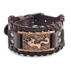 Trendy Viking Bracelet Nordic Rune Compass God Bird Charm Men's Bracelet New Fashion Leather Woven Jewelry Accessorie Party Gift