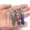 Vintage Natural Stone Pendant Cone Shape Lapis Lazuli Opal Pendulum for Fashion Jewelry Making DIY Women Necklace Accessory