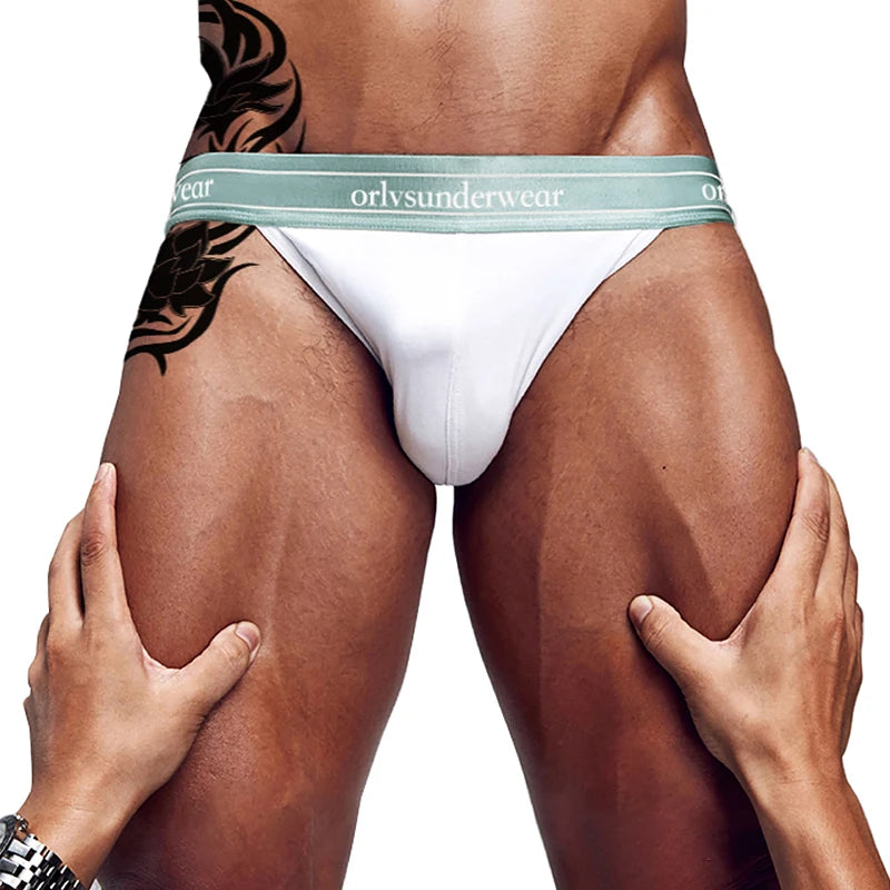 ORLVS Sexy Briefs Men Cotton Underwear Male Panties U convex Design Big Pouch Men Sexy Jockstrap Fashion Underpants