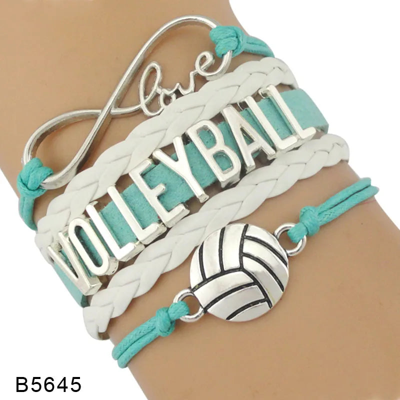 Trendy Infinity Love Volleyball Sports Fans Gift Jewelry Drop Shipping Christmas Gift Men&#39;s Bracelets for Women