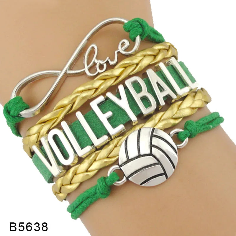 Trendy Infinity Love Volleyball Sports Fans Gift Jewelry Drop Shipping Christmas Gift Men&#39;s Bracelets for Women