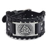 Trendy Viking Bracelet Nordic Rune Compass God Bird Charm Men's Bracelet New Fashion Leather Woven Jewelry Accessorie Party Gift