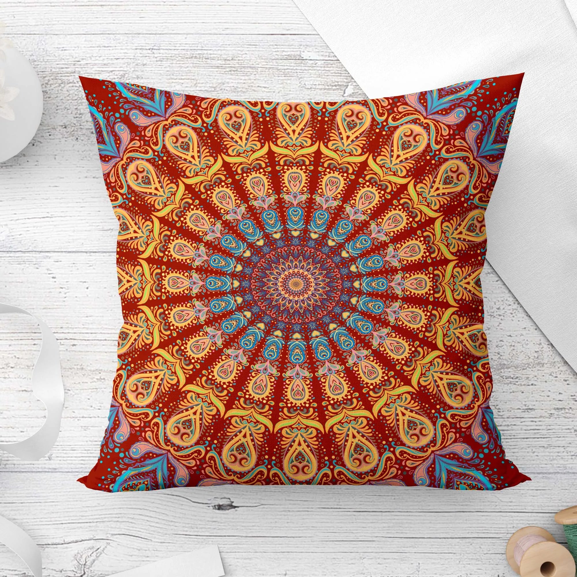 Mandala Decorative Sun and moon Pillow Cushion Covers Pillowcase Cushions for Sofa Polyester Pillowcover cmyk decorative  cover