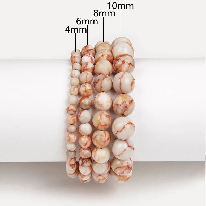 4 6 8 10 MM Beads Bracelet Natural Stone Stretch Bracelets