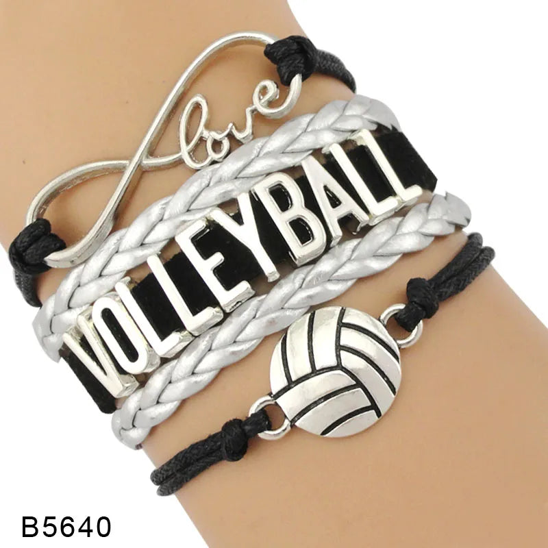 Trendy Infinity Love Volleyball Sports Fans Gift Jewelry Drop Shipping Christmas Gift Men&#39;s Bracelets for Women
