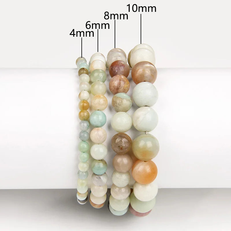 4 6 8 10 MM Beads Bracelet Natural Stone Stretch Bracelets