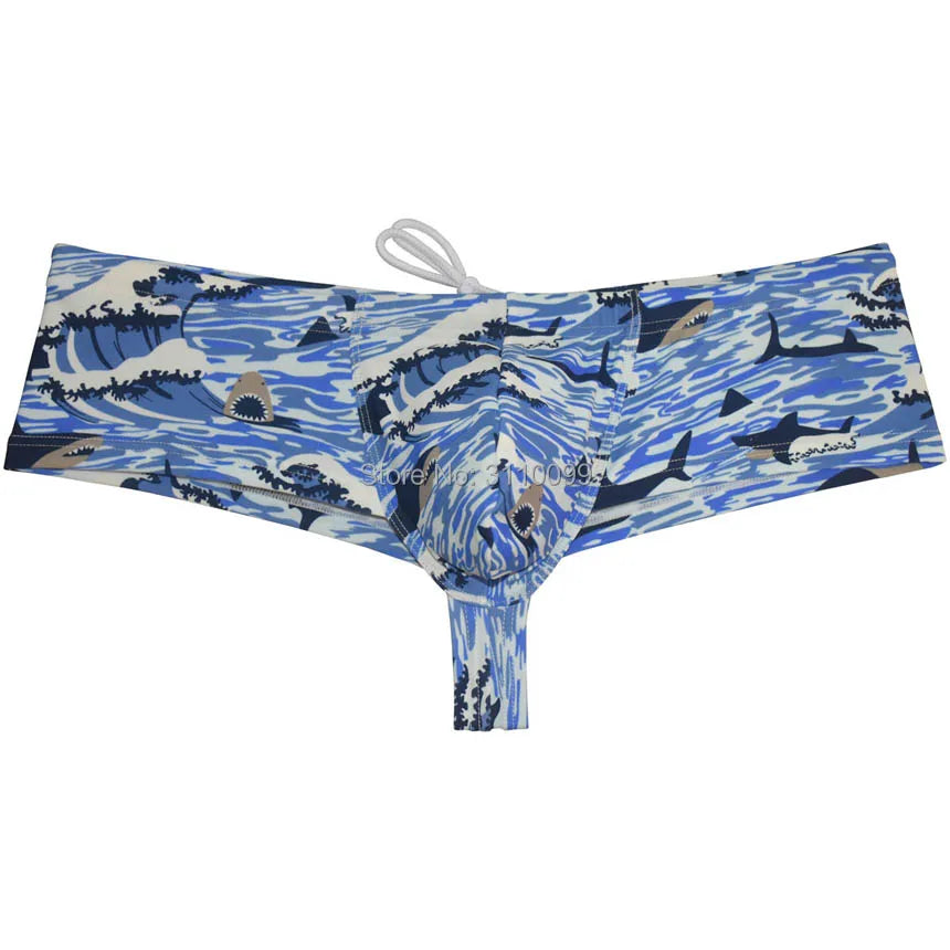 Men's Pouch Heighten Swim Cheeky Boxer Swimwear Brazilain Bikini Trunks