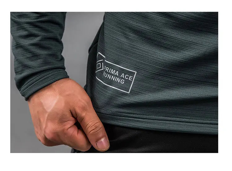 Mens Gym Compression Shirt Male Rashgard Fitness Long Sleeves Running Clothes