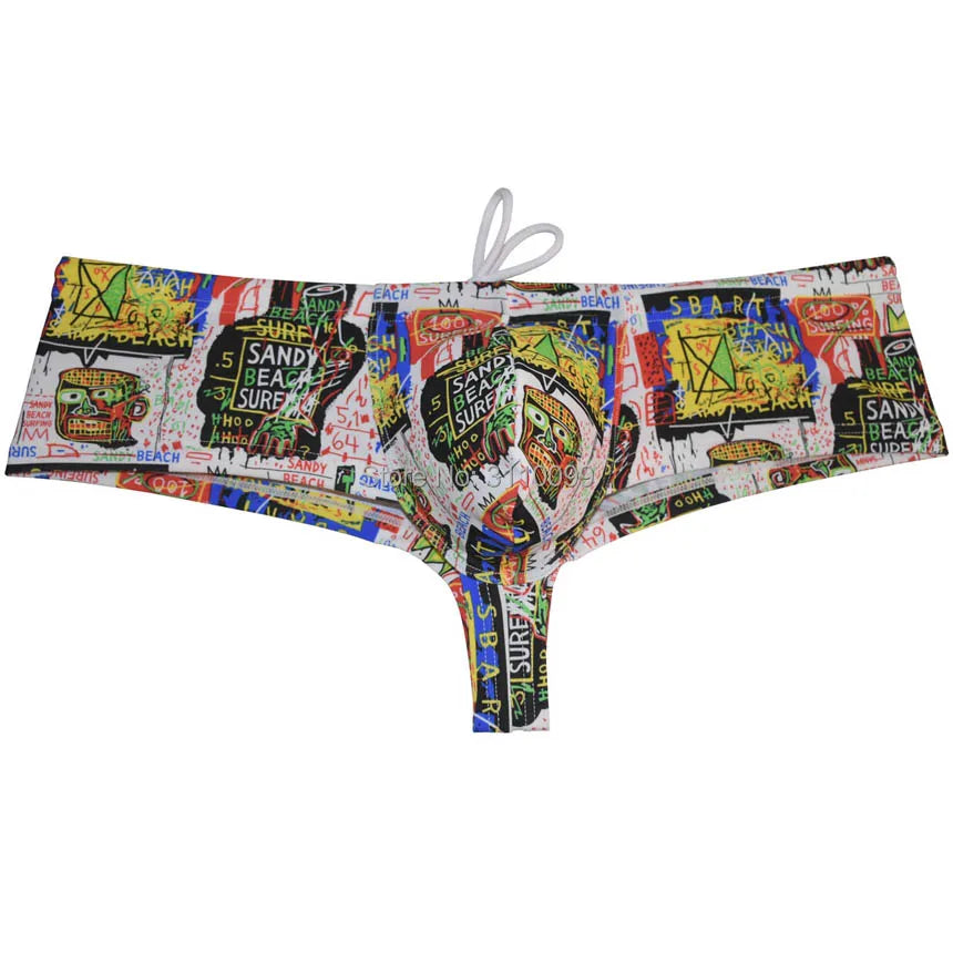 Men's Pouch Heighten Swim Cheeky Boxer Swimwear Brazilain Bikini Trunks