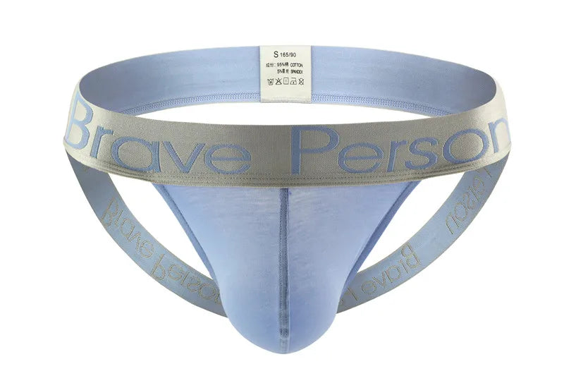 BRAVE PERSON Men's Sexy Thong Cotton Men Underwear Briefs Exposed Buttocks Jockstrap Gay Underwear New