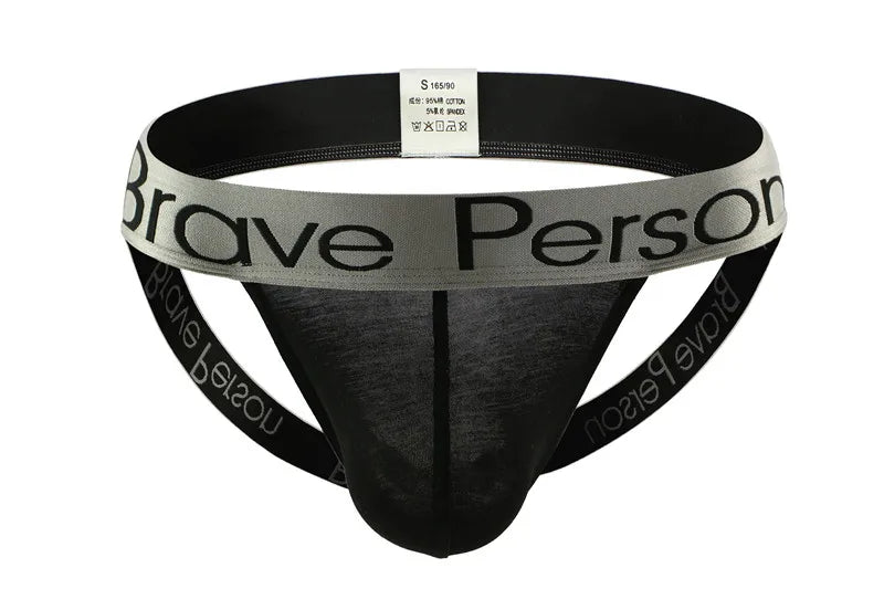 BRAVE PERSON Men's Sexy Thong Cotton Men Underwear Briefs Exposed Buttocks Jockstrap Gay Underwear New
