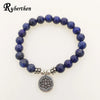 Ruberthen High Quality Lapis Lazuli Bracelet Natural Gemstone Bead Mens Bracelet Throat Chakra Spiritual Gift for Him