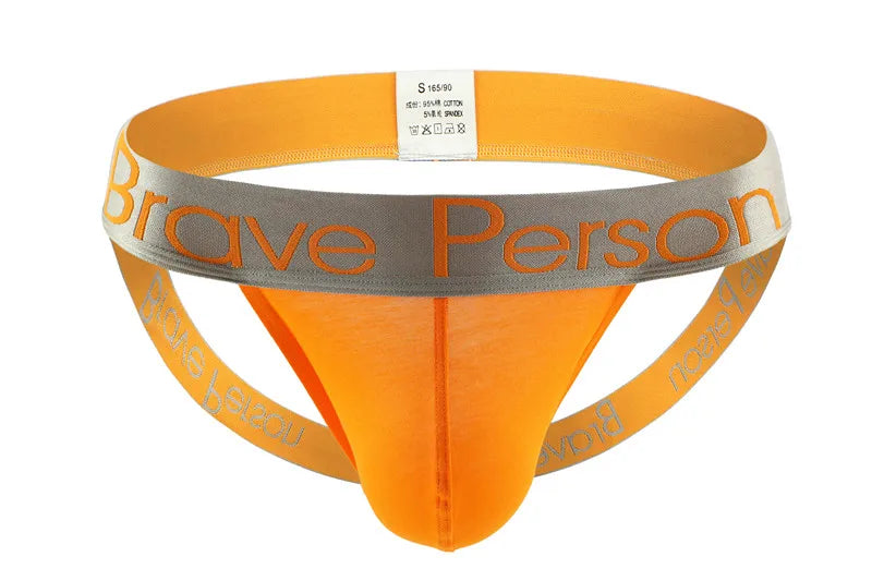 BRAVE PERSON Men's Sexy Thong Cotton Men Underwear Briefs Exposed Buttocks Jockstrap Gay Underwear New