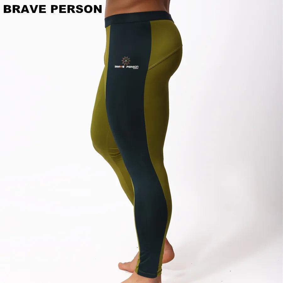 BRAVE PERSON Men's Fashion Soft Tights Leggings Pants Nylon Spandex Underwear Pants Bodybuilding Long Johns Men Trousers B1601
