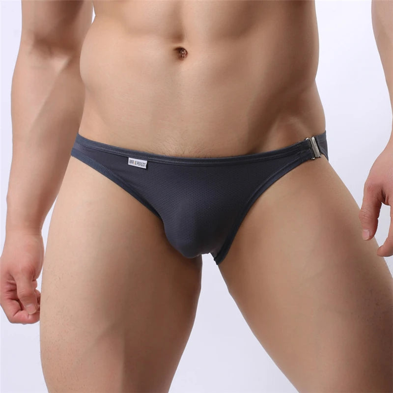 Brave Person Brand New Men's Briefs Sexy Fashion Underwear Bikini Side Metal Buckle Underwear Men Briefs High Quality B1146