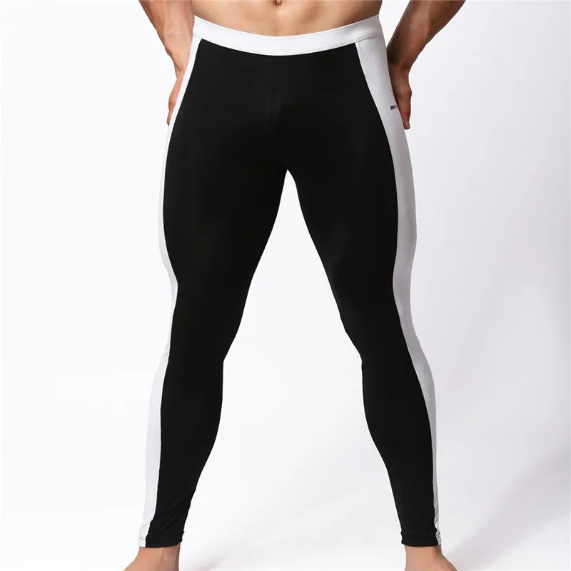 BRAVE PERSON Men's Fashion Soft Tights Leggings Pants Nylon Spandex Underwear Pants Bodybuilding Long Johns Men Trousers B1601