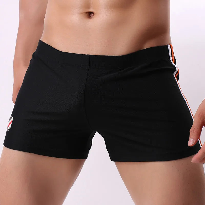 BRAVE PERSON Underwear Men Boxers Shorts Mesh Breathable Fabric Low-waist Sexy Mens Underpants Boxers Penis Pouch Casual Shorts