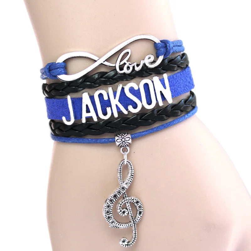 NEW ARRIVED Infinity Bracelet Love JACKSON Music Charm Bracelet Singer Bracelet The Artist Bracelet