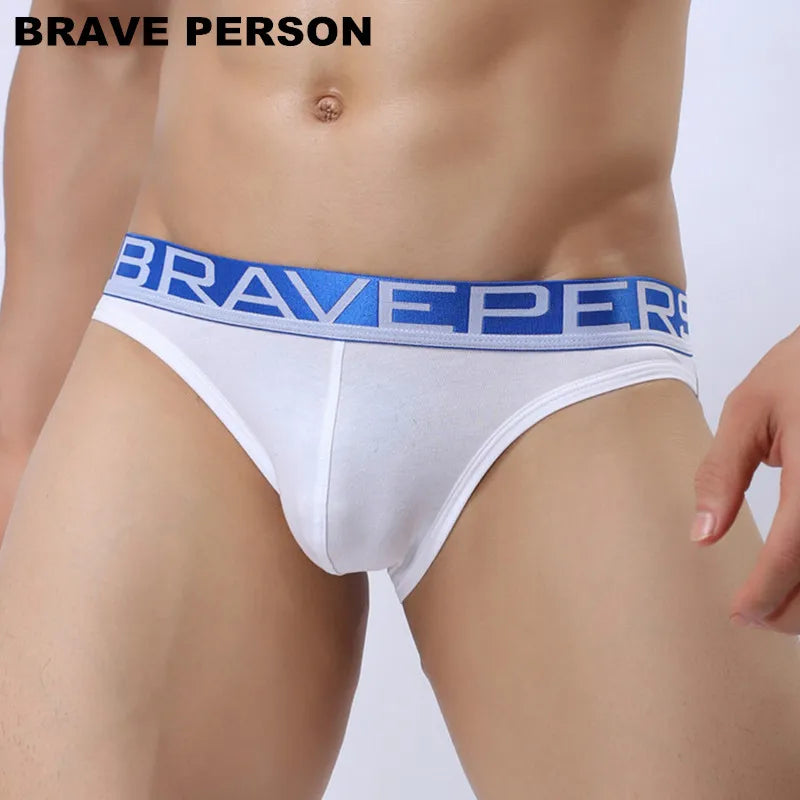 BRAVE PERSON Underwear Men Male Sexy Briefs Cotton Fabric Hollow Design Men Underwear Briefs Men Underpants B1159 Gay Underwear
