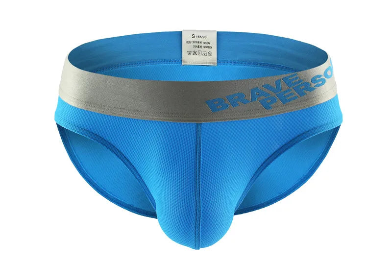 BRAVE PERSON Men's Underwear Nylon Mesh Breathable Solid Color Men Briefs Low waist Sexy Underwear Briefs For Man