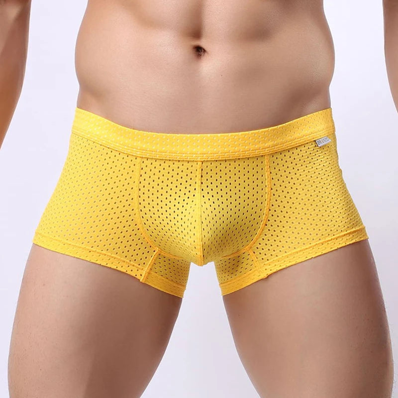 BRAVE PERSON Brand High Quality Men Underwear Boxers Mesh Breathable Men Boxer Shorts U Convex Pouch Design Sexy Male Panties