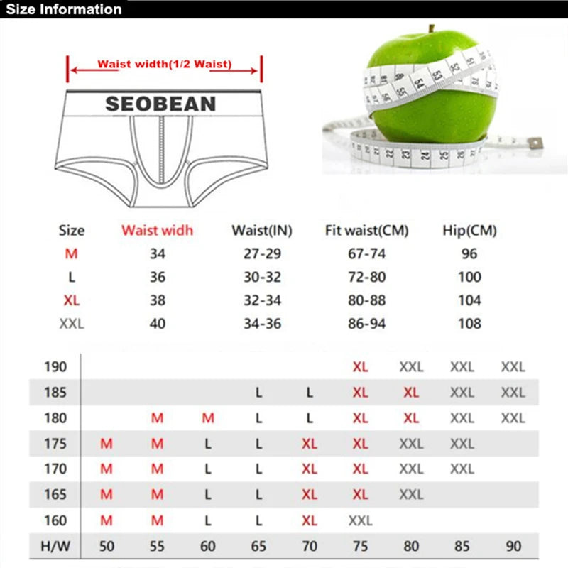 SEOBEAN Men's Underwear Boxers Shorts Men Cotton Underpants Loose Home Sleep Wear Shorts Panties Sexy Low-waist Men Boxer