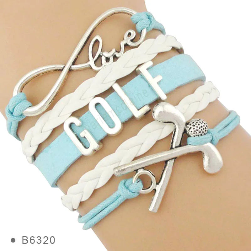Volleyball Sports Infinity Love Charm Bracelets Royal Handmade Adjustable