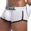 JOCKMAIL Sexy Men underwear Boxers Men's Padded Enhancing Removable front and bottom Breathable Mesh Gay Underwear Spring summer