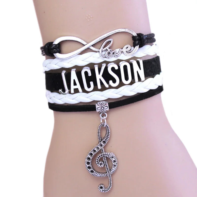 NEW ARRIVED Infinity Bracelet Love JACKSON Music Charm Bracelet Singer Bracelet The Artist Bracelet