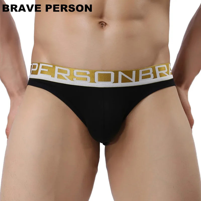 BRAVE PERSON Underwear Men Male Sexy Briefs Cotton Fabric Hollow Design Men Underwear Briefs Men Underpants B1159 Gay Underwear