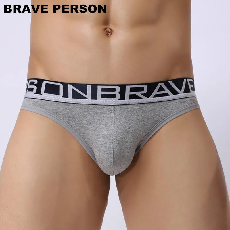 BRAVE PERSON Underwear Men Male Sexy Briefs Cotton Fabric Hollow Design Men Underwear Briefs Men Underpants B1159 Gay Underwear