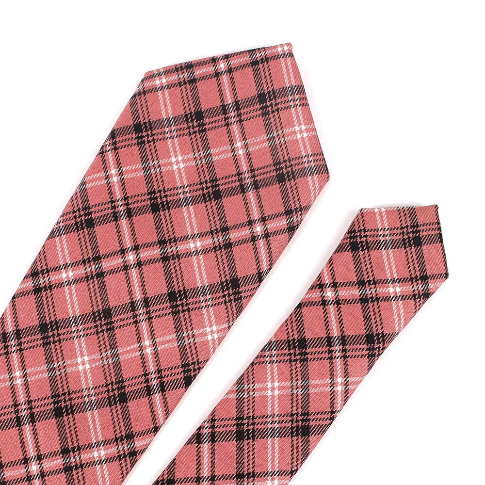 Red Plaid Ties For Men Skinny Men Neck Tie For Wedding Business Casual Check Neckties Classic Suits Slim Neck Ties Gravatas