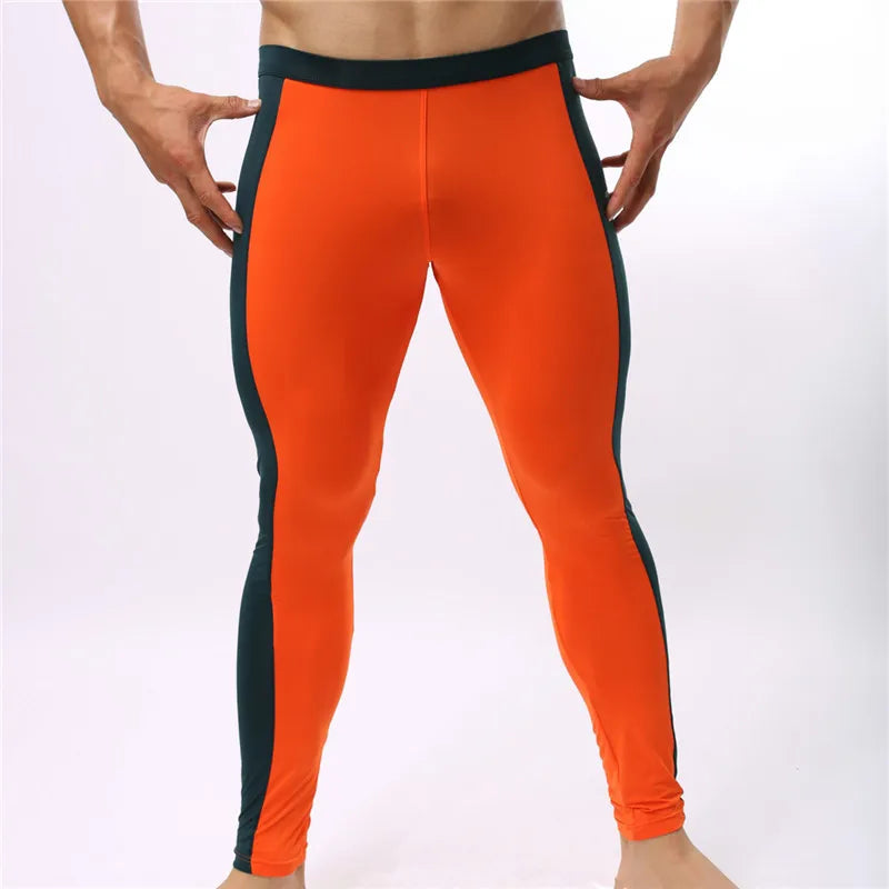 BRAVE PERSON Men's Fashion Soft Tights Leggings Pants Nylon Spandex Underwear Pants Bodybuilding Long Johns Men Trousers B1601