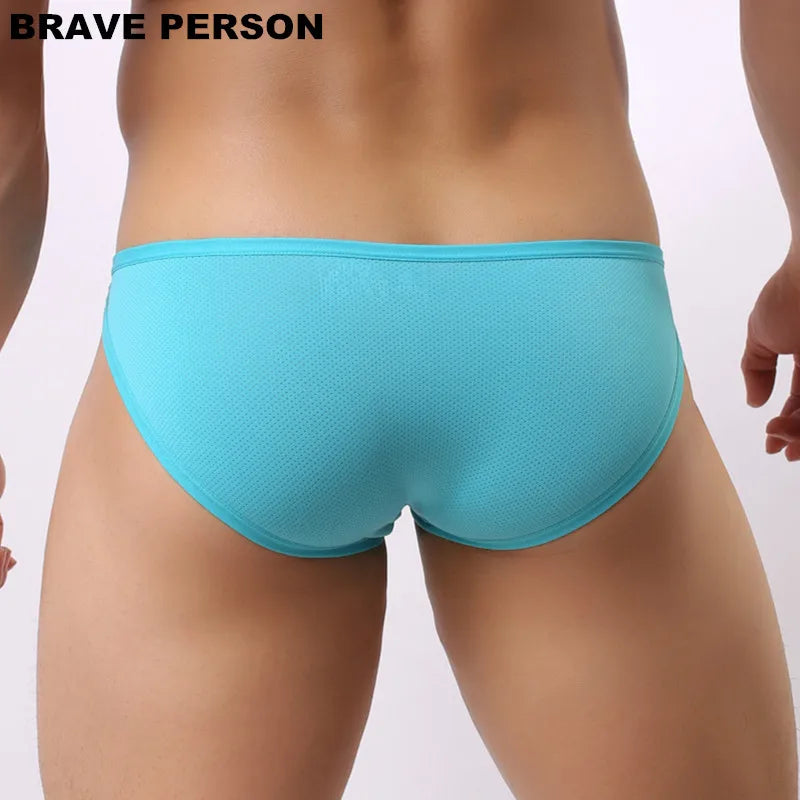 Brave Person Brand New Men's Briefs Sexy Fashion Underwear Bikini Side Metal Buckle Underwear Men Briefs High Quality B1146