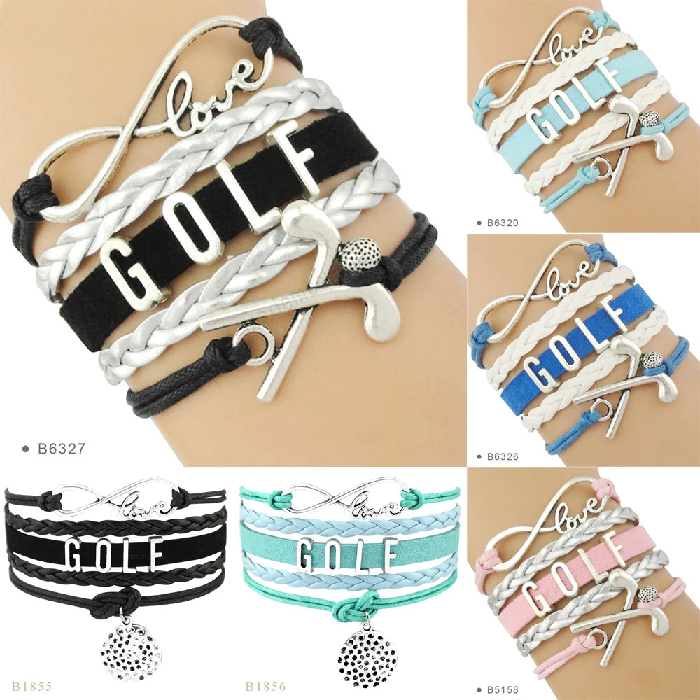 Volleyball Sports Infinity Love Charm Bracelets Royal Handmade Adjustable