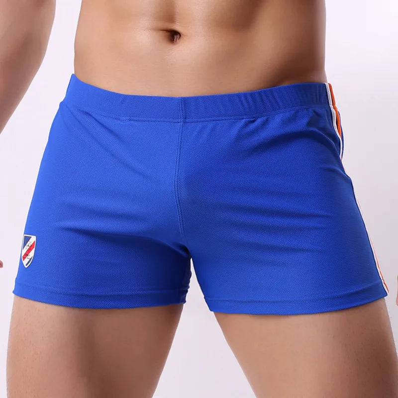 BRAVE PERSON Underwear Men Boxers Shorts Mesh Breathable Fabric Low-waist Sexy Mens Underpants Boxers Penis Pouch Casual Shorts