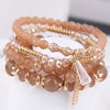 DIEZI Korean Trendy Multicolor Green Crystal Beads Rope Bracelets Women Girls Elastic Tassel Wrap Bracelet Pulseira Feminina