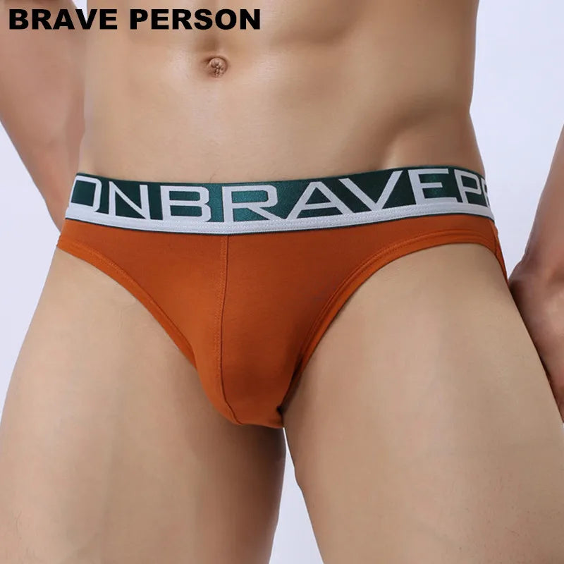 BRAVE PERSON Underwear Men Male Sexy Briefs Cotton Fabric Hollow Design Men Underwear Briefs Men Underpants B1159 Gay Underwear