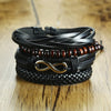 Vnox Mix 4Pcs/ Set Braided Wrap Leather Bracelets for Men Women