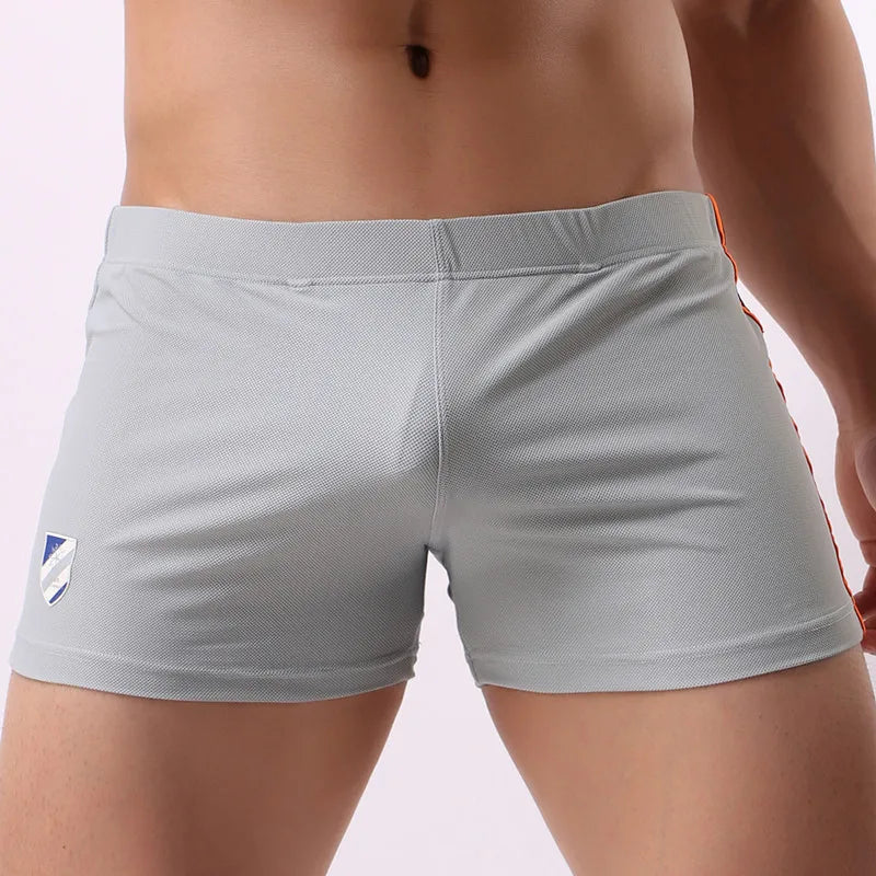 BRAVE PERSON Underwear Men Boxers Shorts Mesh Breathable Fabric Low-waist Sexy Mens Underpants Boxers Penis Pouch Casual Shorts