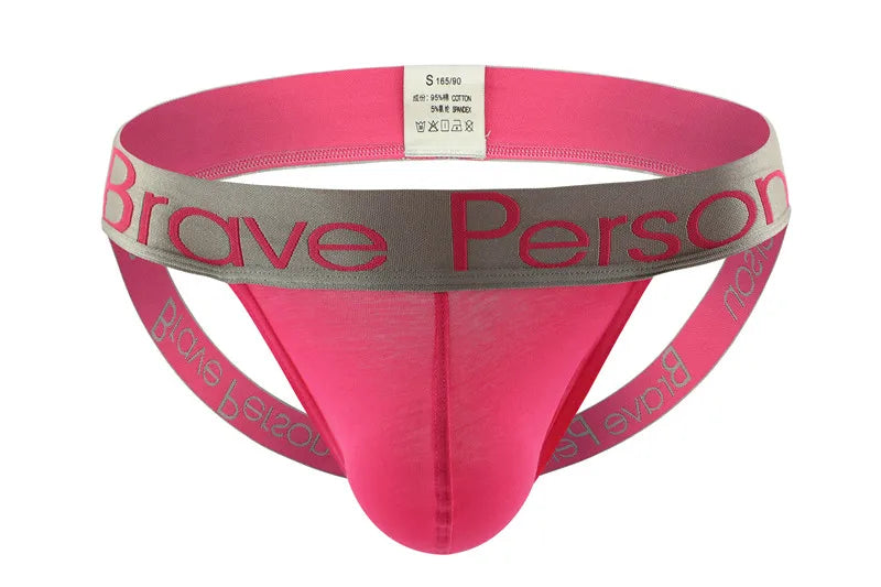 BRAVE PERSON Men's Sexy Thong Cotton Men Underwear Briefs Exposed Buttocks Jockstrap Gay Underwear New
