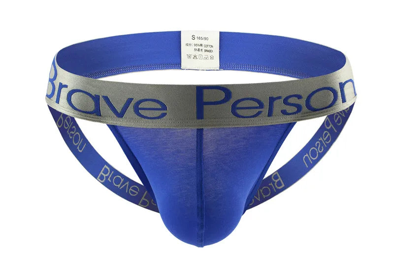 BRAVE PERSON Men's Sexy Thong Cotton Men Underwear Briefs Exposed Buttocks Jockstrap Gay Underwear New