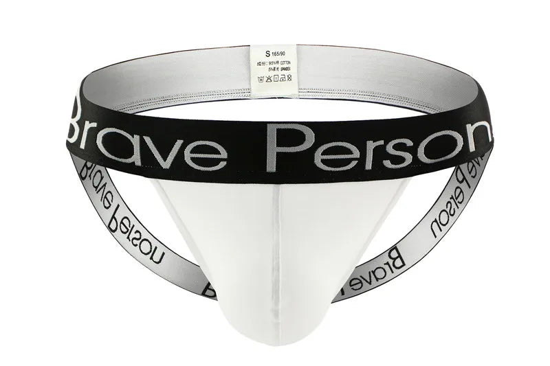 BRAVE PERSON Men's Sexy Thong Cotton Men Underwear Briefs Exposed Buttocks Jockstrap Gay Underwear New