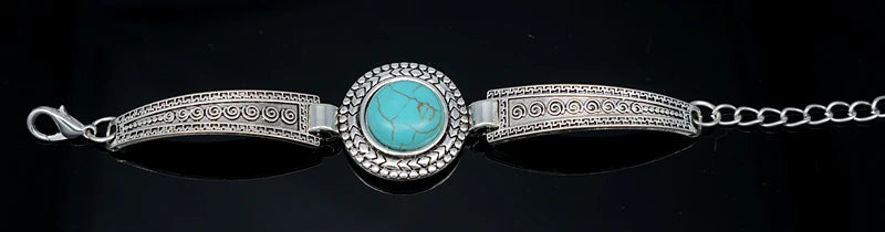 Classical Vintage Turquoises Bracelet & Bangles for women men fashion jewelry silver plated Charm Friendship Bracelet