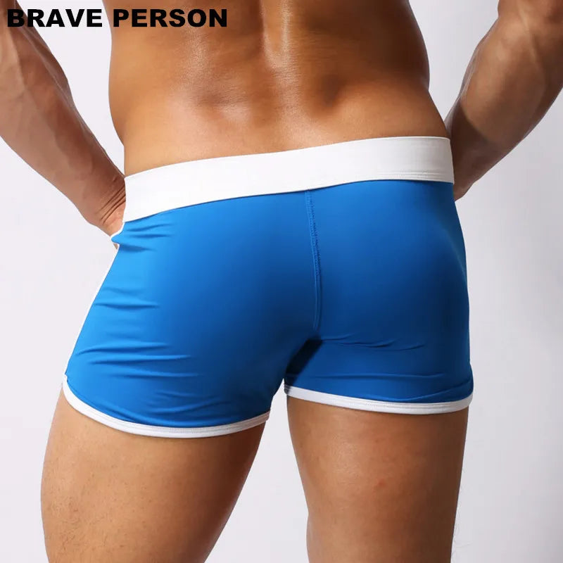 BRAVE PERSON Summer Hot Shorts Men Beachwear Shorts Men Sportwear Beach Board Shorts Smooth Soft Fabric Home Shorts Men Trunks