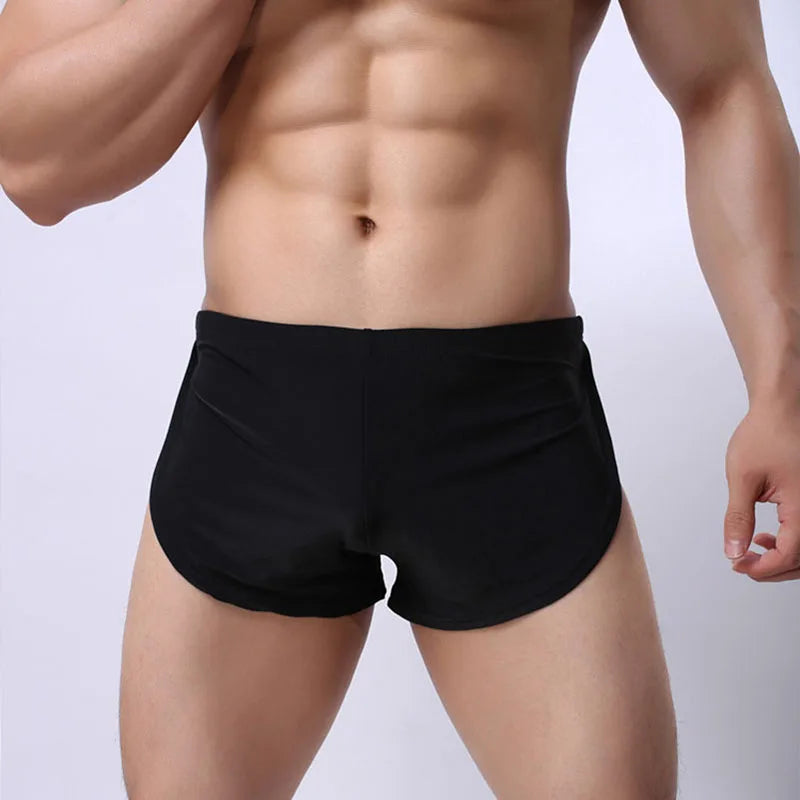Men Shorts Gyms Sport Fitness Shorts Elastic Loose Sport Running Short Underpants Joggers Ice Silk Street wear Workout Clothes