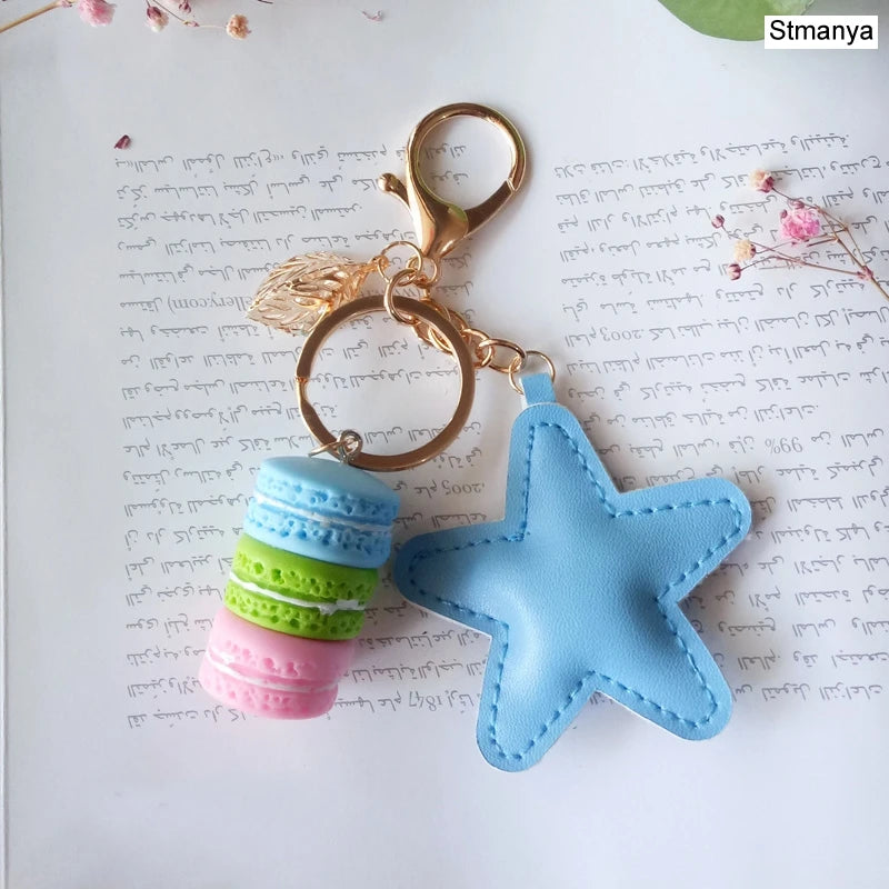 Women Cake Key Chain Fashion Cute French pastries Keychain Bag Charm Car Key Ring Wedding Party gift Jewelry 17278