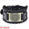 Trendy Viking Bracelet Nordic Rune Compass God Bird Charm Men's Bracelet New Fashion Leather Woven Jewelry Accessorie Party Gift