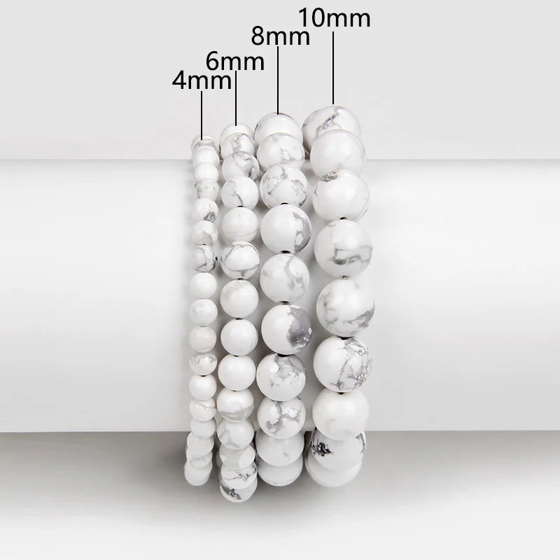 4 6 8 10 MM Beads Bracelet Natural Stone Stretch Bracelets